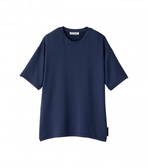 Navy Onitsuka Tiger T Shirts | 06584-QTCB