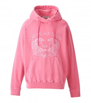 Pink Onitsuka Tiger Sweat Hoodie | 28176-YEKJ