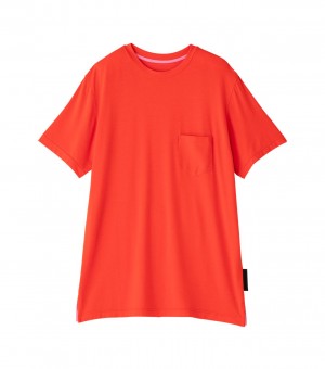 Red Onitsuka Tiger T Shirts | 17345-YQDL