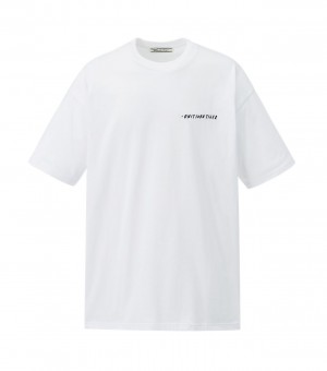 White Onitsuka Tiger Graphic T Shirts | 84736-GSTV