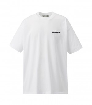 White Onitsuka Tiger Graphic T Shirts | 81567-TSFN