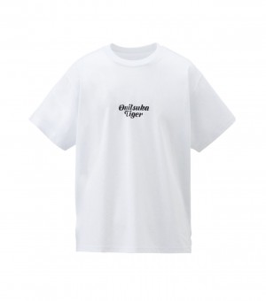 White Onitsuka Tiger Graphic T Shirts | 95137-ZYDL