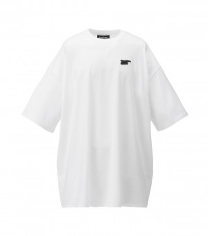 White Onitsuka Tiger T Shirts | 92730-WXIR