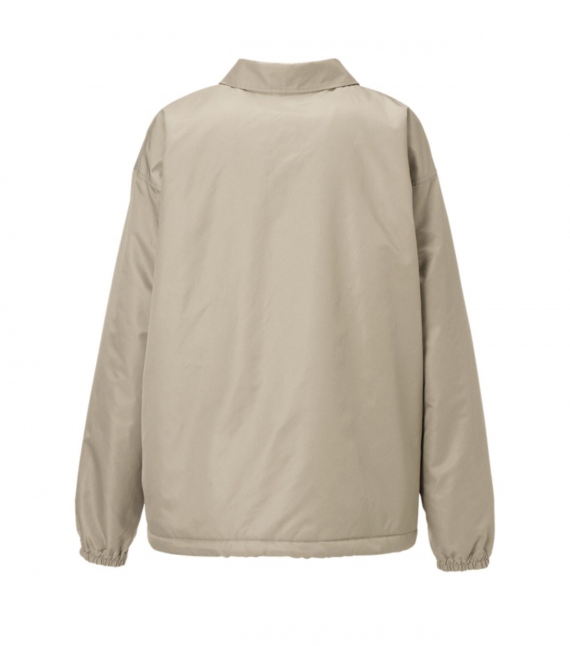 Beige Onitsuka Tiger Padded Coach Jackets | 05782-VSOF