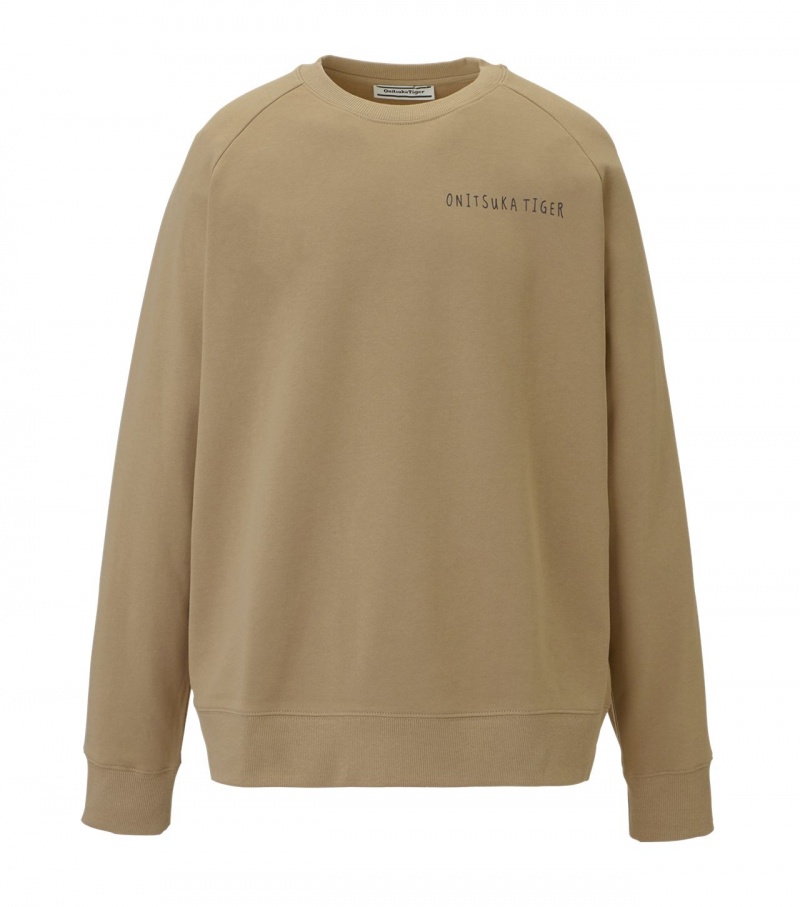 Beige Onitsuka Tiger Sweat Tops | 04739-FPLM