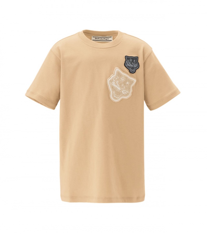 Beige Onitsuka Tiger T Shirts | 12709-XUTQ