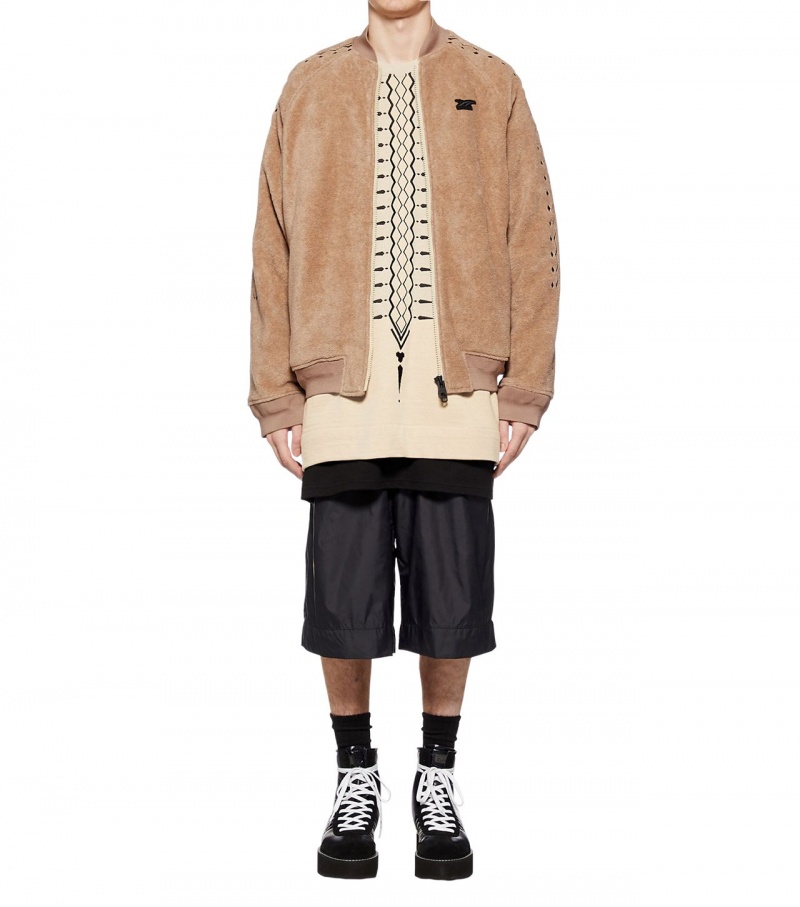 Beige / Black Onitsuka Tiger Jackets | 70483-TDIQ