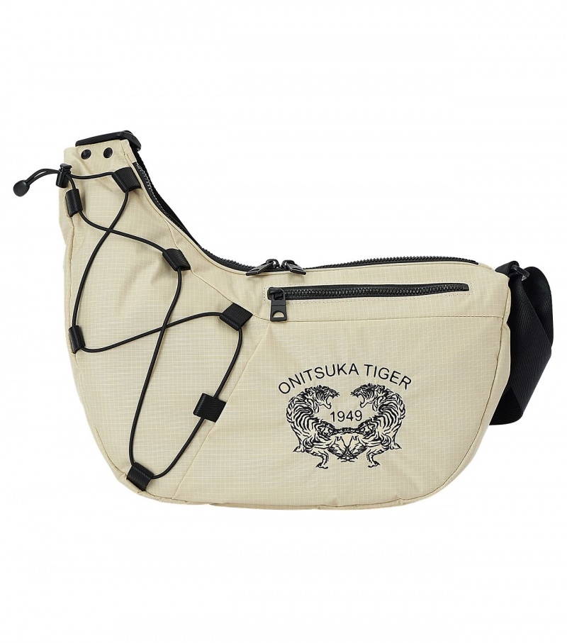 Beige / Black Onitsuka Tiger Messenger Bag | 95620-IPUS