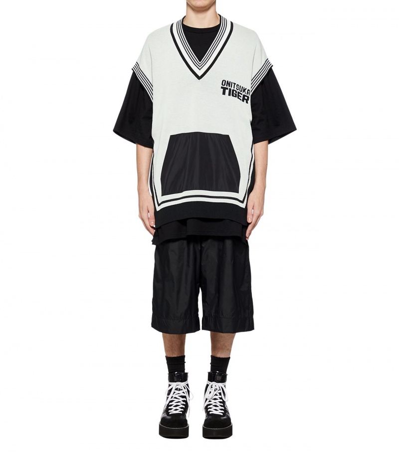 Black Onitsuka Tiger Cropped Pants | 74190-JSQM