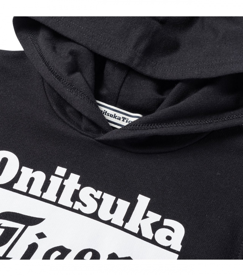 Black Onitsuka Tiger Hoodie | 23857-UQSN