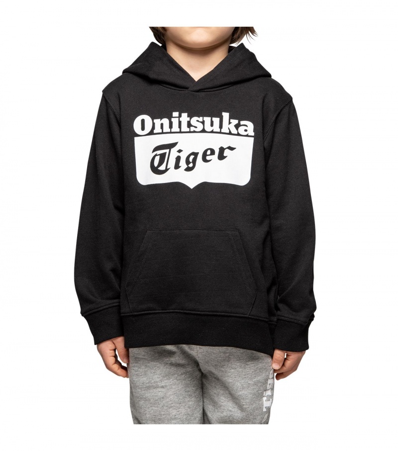 Black Onitsuka Tiger Hoodie | 23857-UQSN