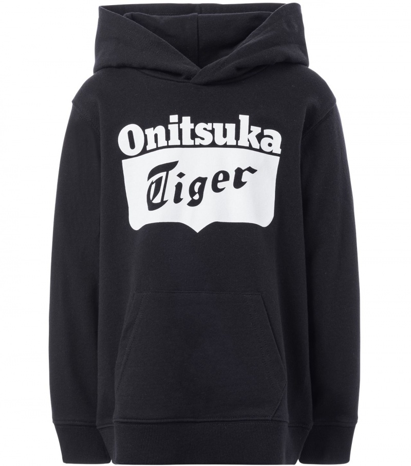 Black Onitsuka Tiger Hoodie | 23857-UQSN