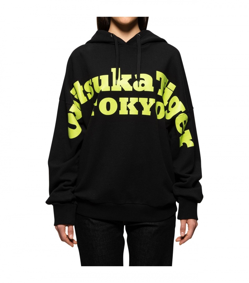 Black Onitsuka Tiger Hoodie | 39840-WJHZ