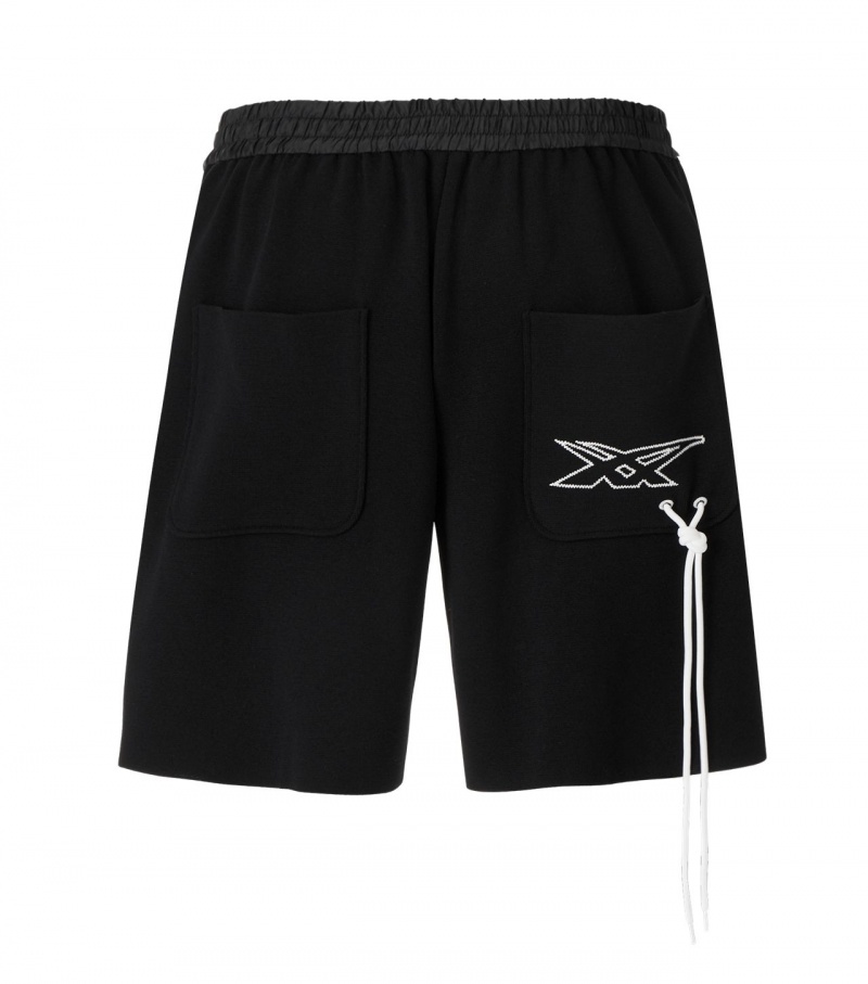 Black Onitsuka Tiger Knit Shorts | 24819-BNQK