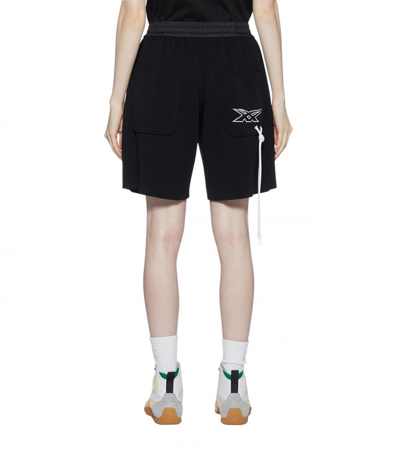 Black Onitsuka Tiger Knit Shorts | 78294-OIJZ