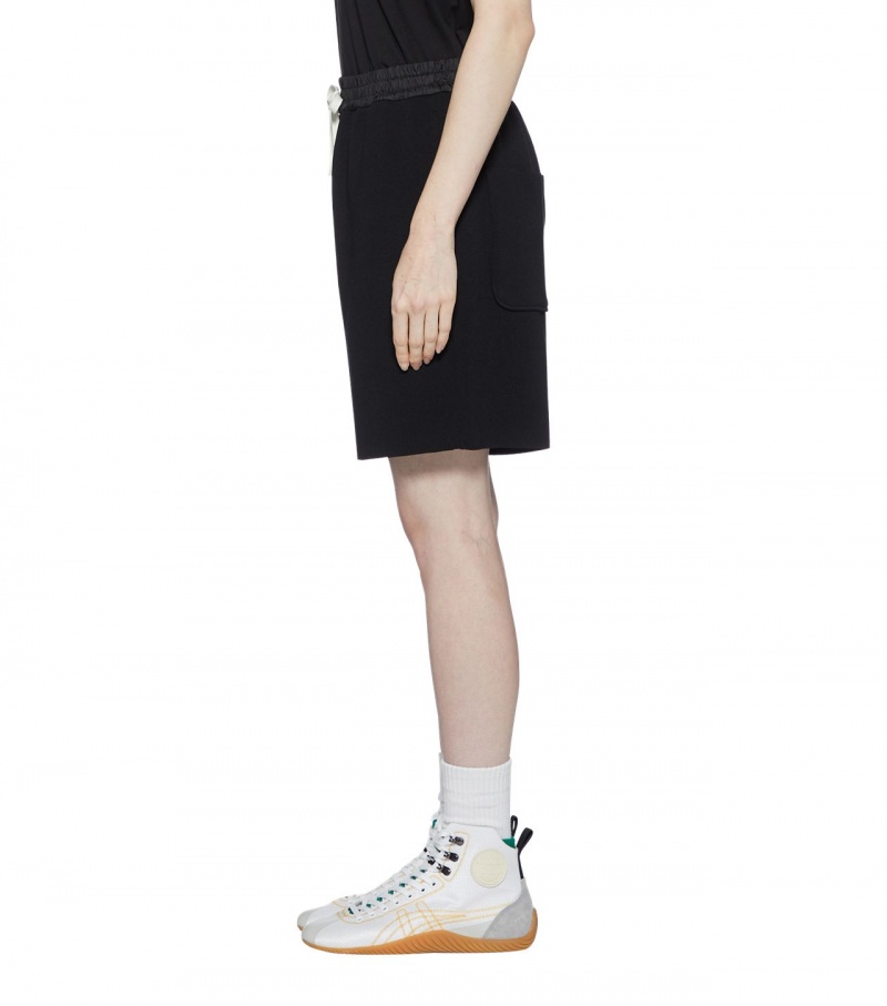 Black Onitsuka Tiger Knit Shorts | 78294-OIJZ