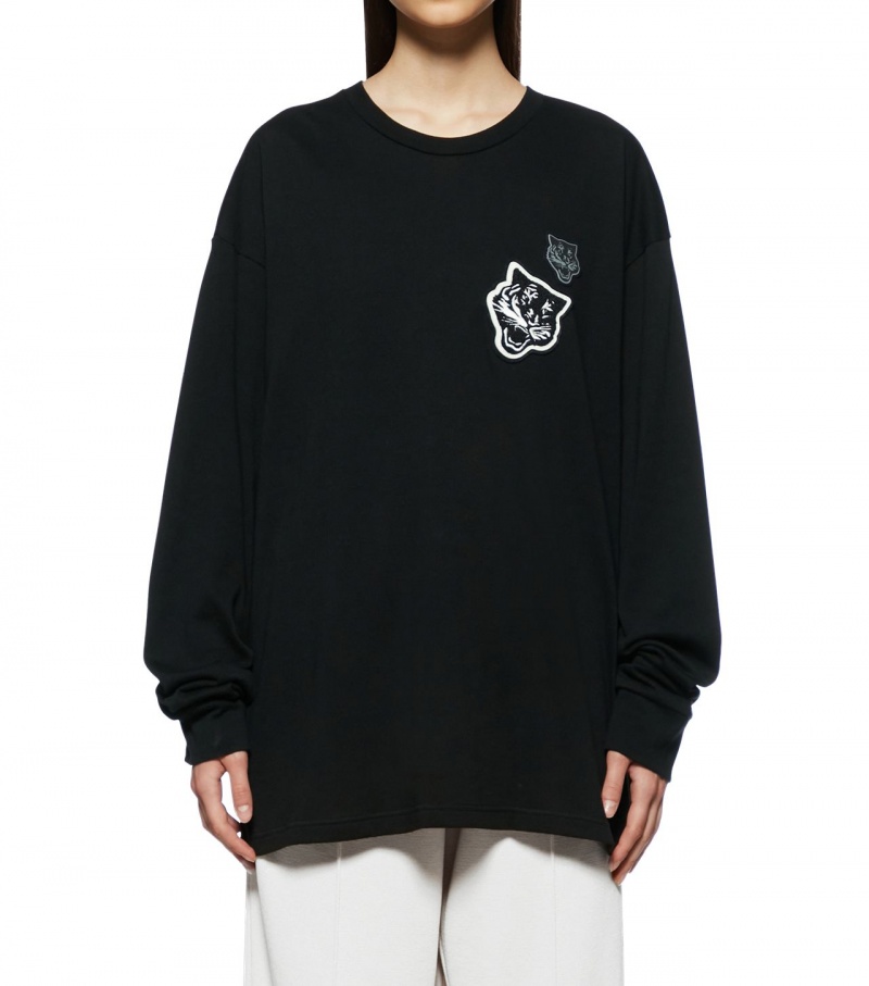 Black Onitsuka Tiger Ls T Shirts | 59167-DLQJ