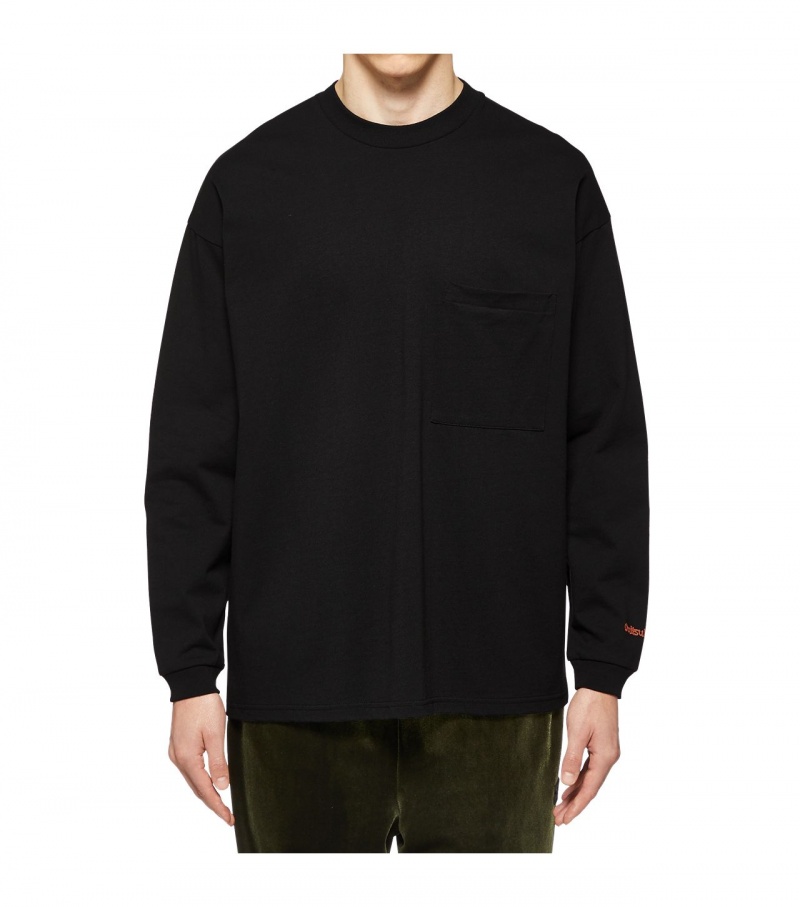 Black Onitsuka Tiger Ls T Shirts | 83657-FSXO