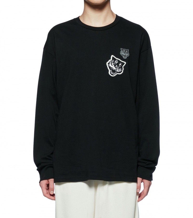 Black Onitsuka Tiger Ls T Shirts | 86205-VIZA