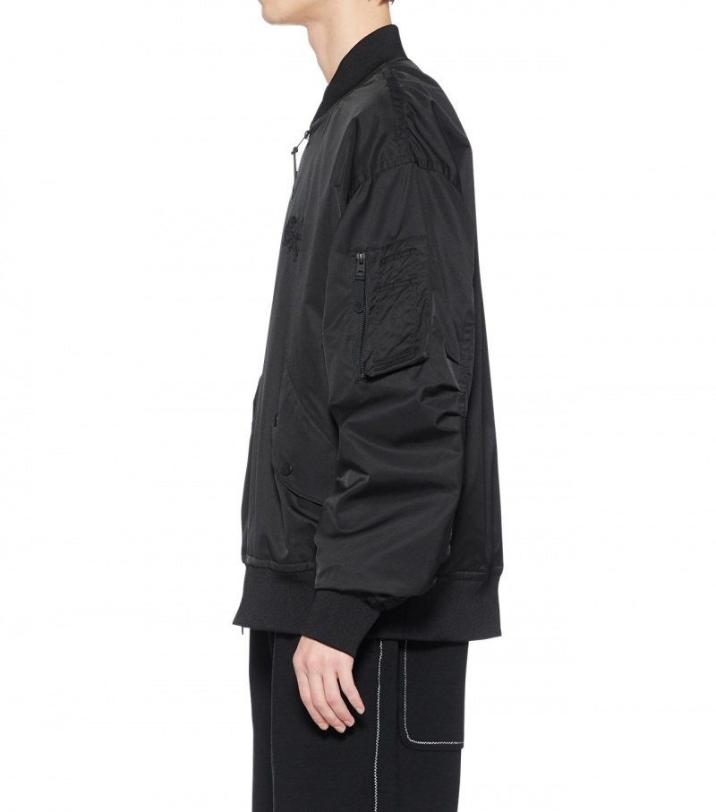 Black Onitsuka Tiger P Bomber Jackets | 17236-CTDR