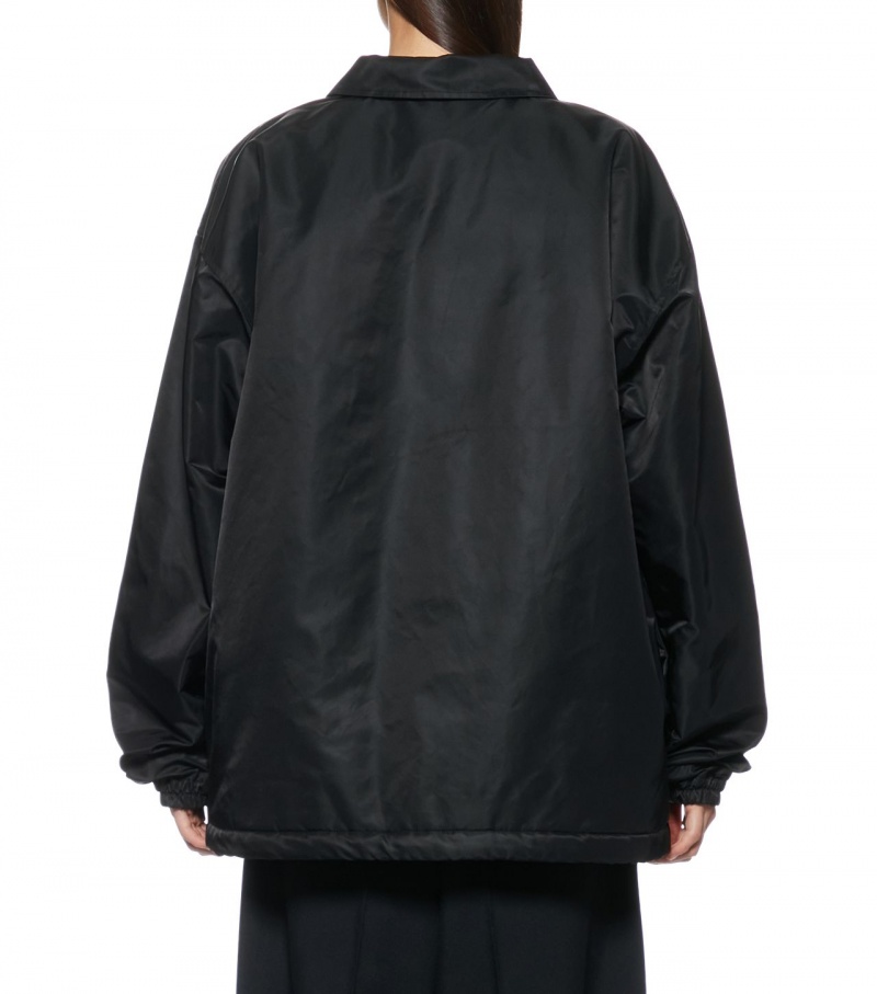 Black Onitsuka Tiger Padded Coach Jackets | 84651-FGJX