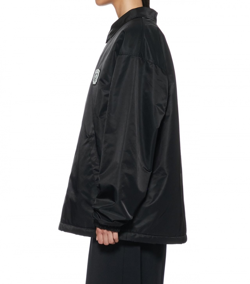 Black Onitsuka Tiger Padded Coach Jackets | 60325-DPZN