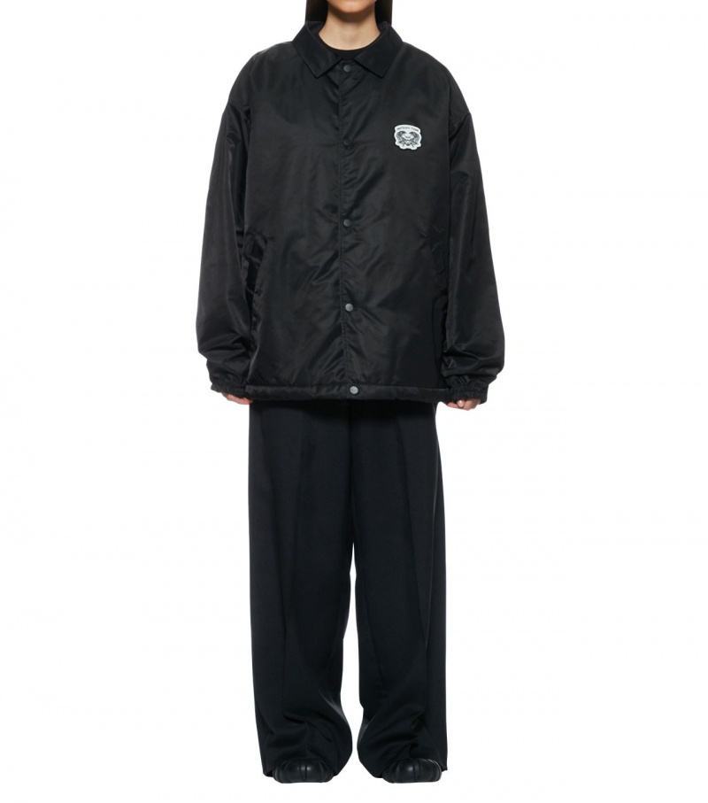 Black Onitsuka Tiger Padded Coach Jackets | 60325-DPZN