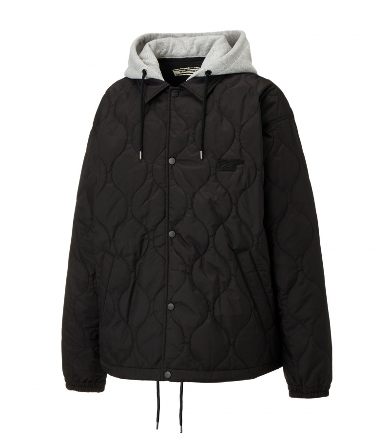 Black Onitsuka Tiger Quilted Jackets | 30426-DEBM