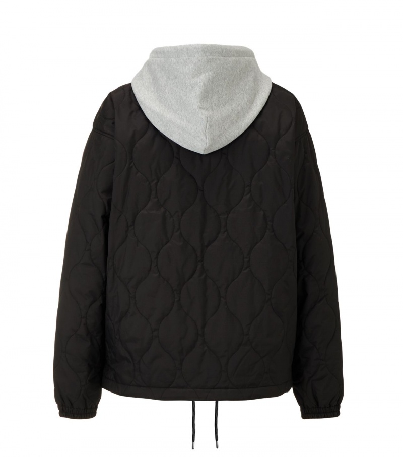 Black Onitsuka Tiger Quilted Jackets | 71453-RZTW