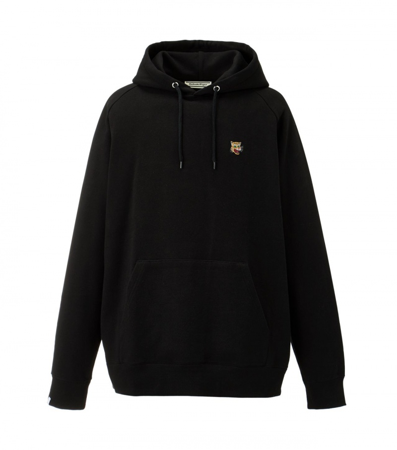 Black Onitsuka Tiger Sweat Hoodie | 36108-GRCJ