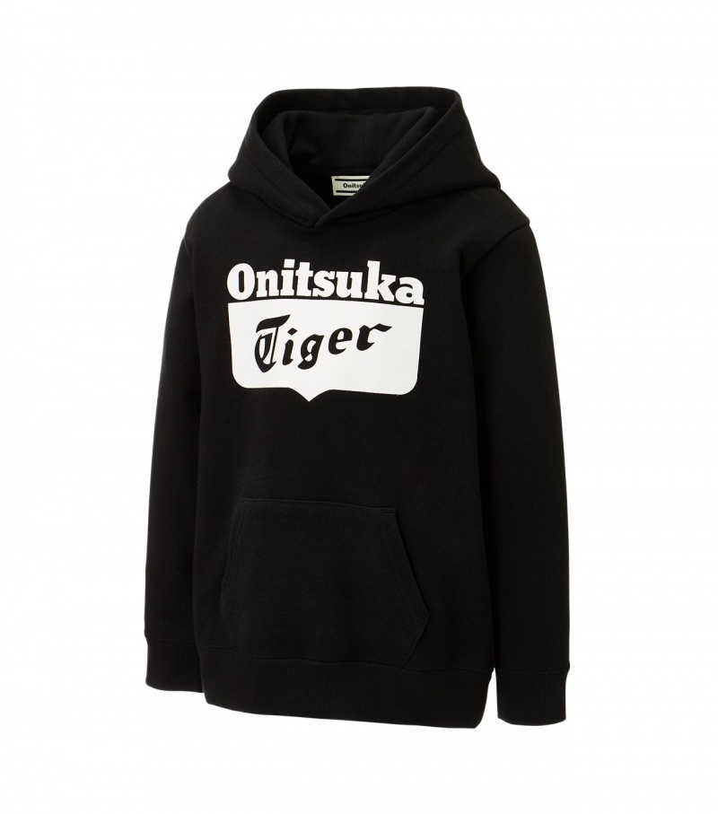 Black Onitsuka Tiger Sweat Hoodie | 92645-ACVK