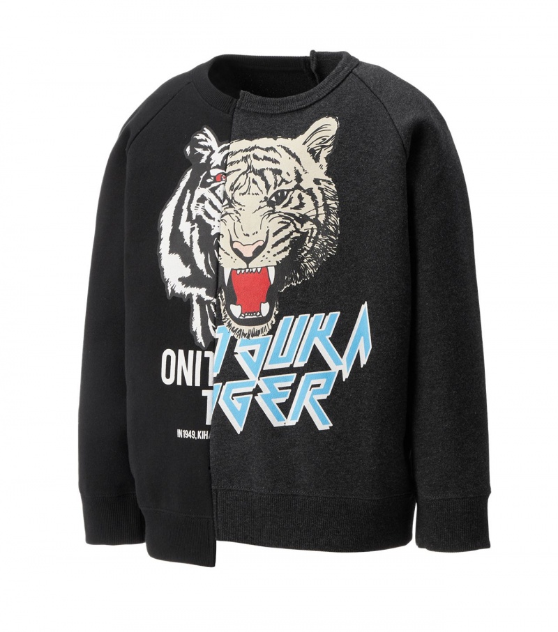 Black Onitsuka Tiger Sweat Tops | 52473-FNWX