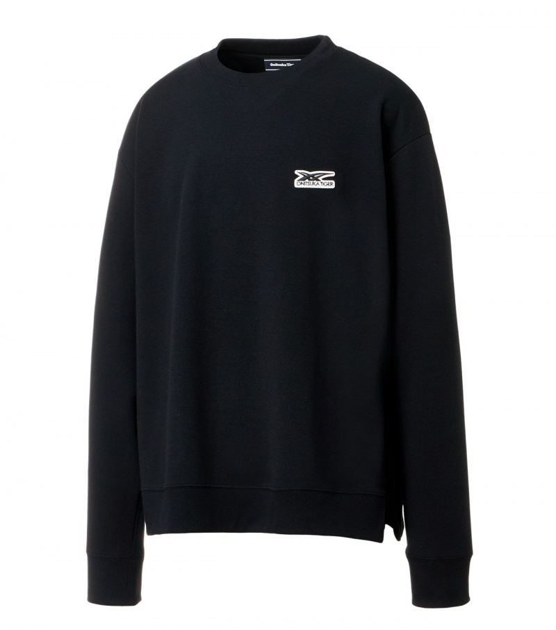 Black Onitsuka Tiger Sweatshirts | 28356-MPDR