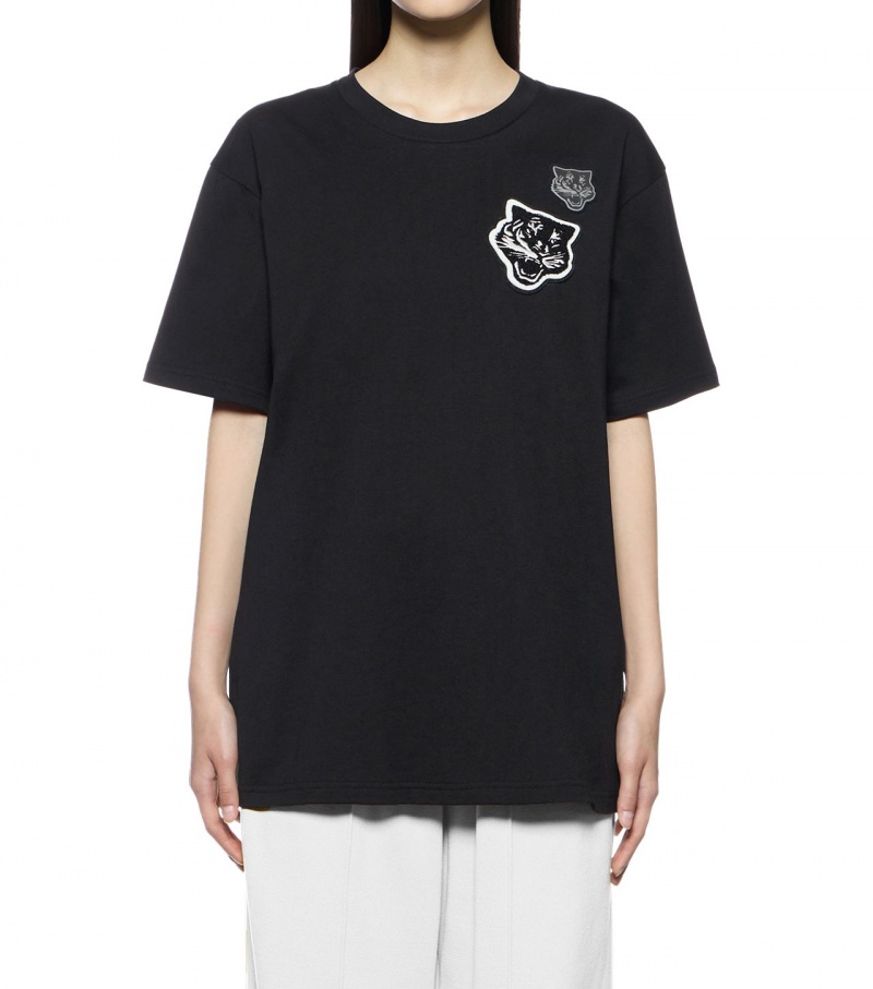 Black Onitsuka Tiger T Shirts | 08945-OXJS