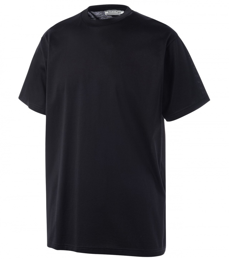 Black Onitsuka Tiger T Shirts | 16980-RLUI