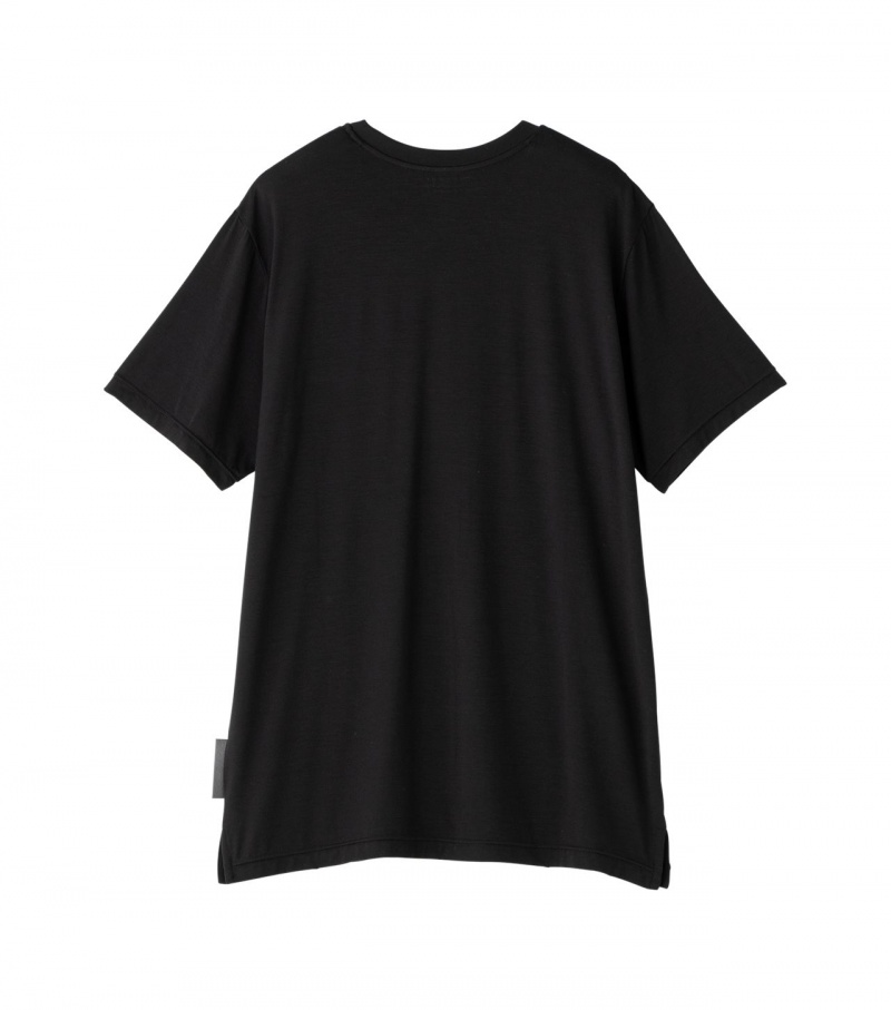 Black Onitsuka Tiger T Shirts | 49678-RCDH