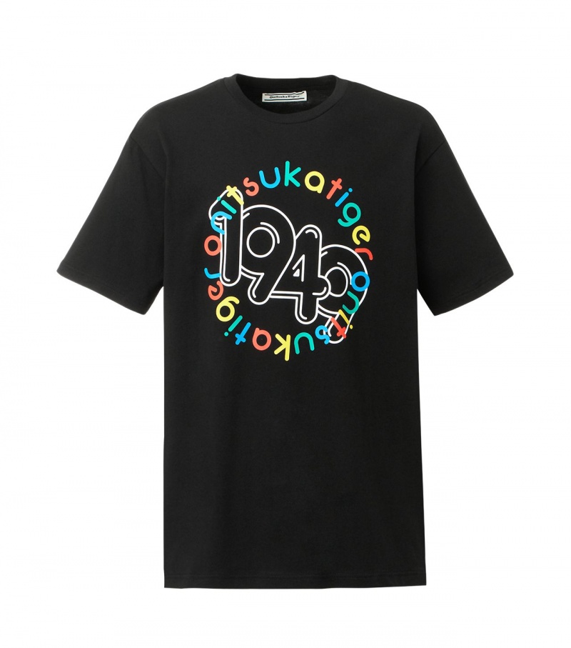 Black Onitsuka Tiger T Shirts | 61075-PXFS