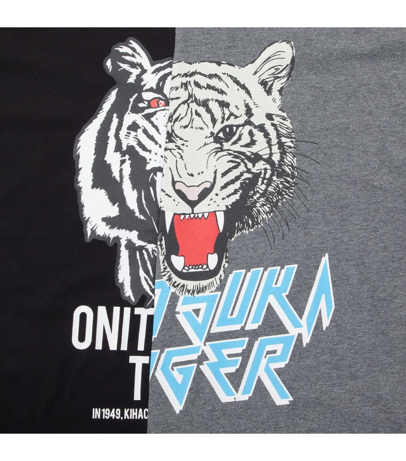 Black Onitsuka Tiger T Shirts | 64320-IWOV