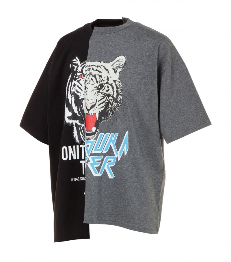 Black Onitsuka Tiger T Shirts | 64320-IWOV