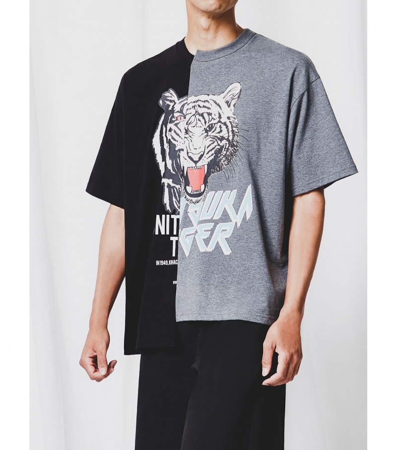 Black Onitsuka Tiger T Shirts | 64320-IWOV