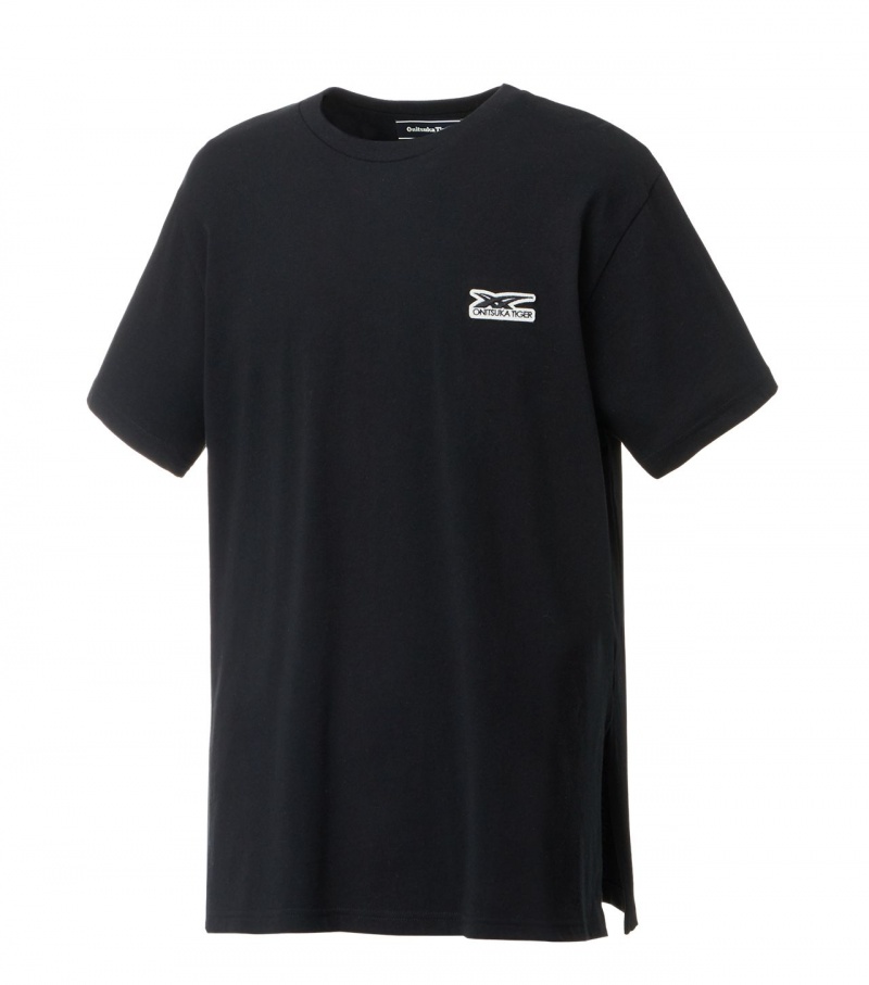 Black Onitsuka Tiger T Shirts | 68297-EDHB