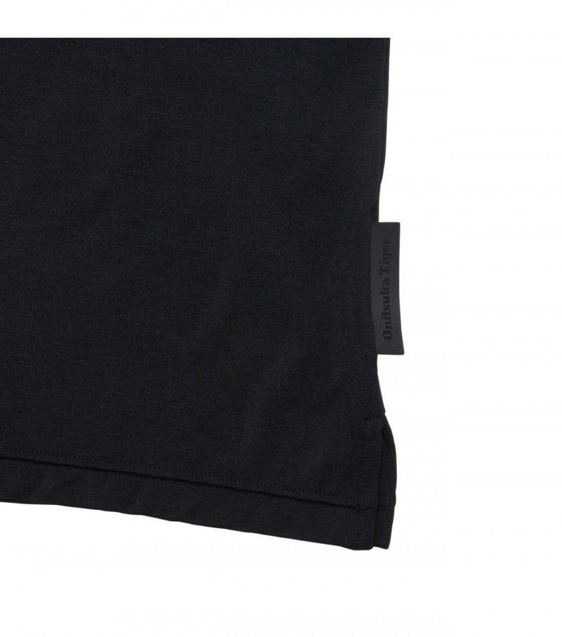 Black Onitsuka Tiger T Shirts | 68710-IXVH