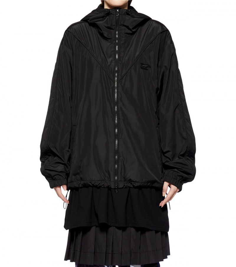 Black Onitsuka Tiger Track Blouson T Shirts | 24159-YQSB