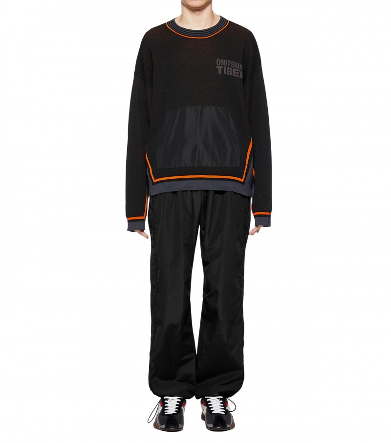 Black Onitsuka Tiger Track Pants | 80546-PBMK