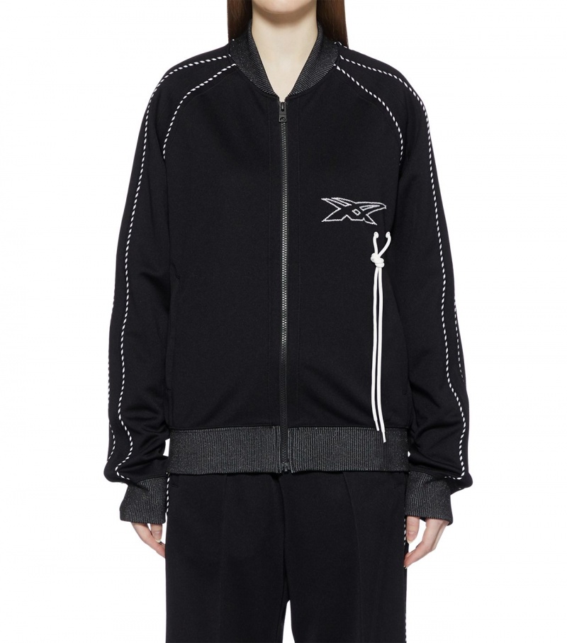 Black Onitsuka Tiger Track Tops | 72069-ODJN