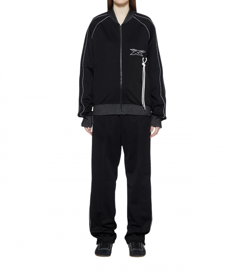 Black Onitsuka Tiger Track Tops | 72069-ODJN