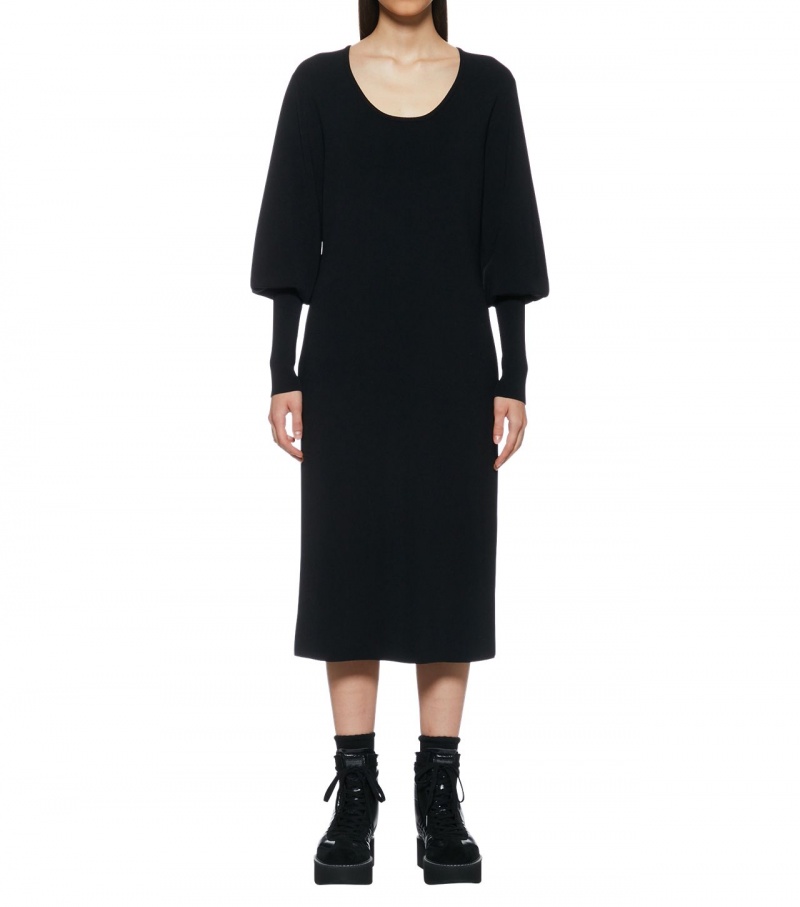 Black Onitsuka Tiger Ws Knit Dress | 42817-UVOQ