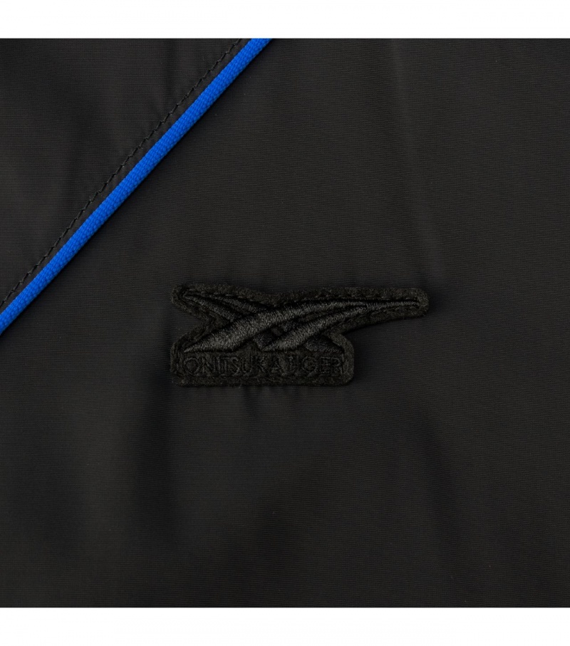 Black / Blue Onitsuka Tiger P Track Blouson T Shirts | 01645-IQUB