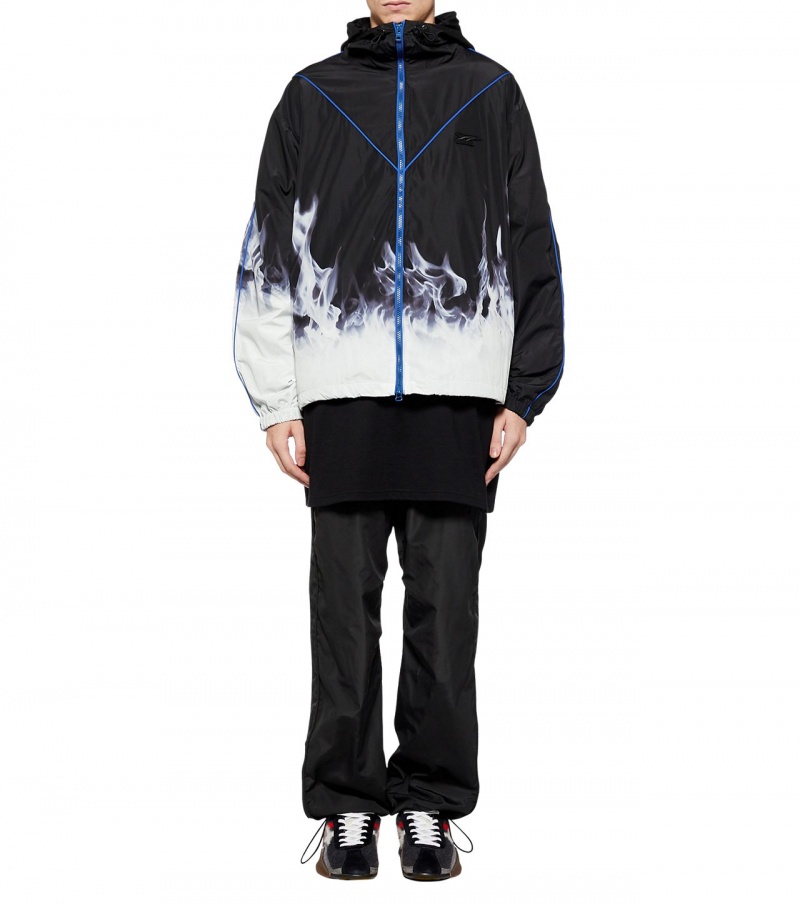 Black / Blue Onitsuka Tiger P Track Blouson T Shirts | 52014-HRVN