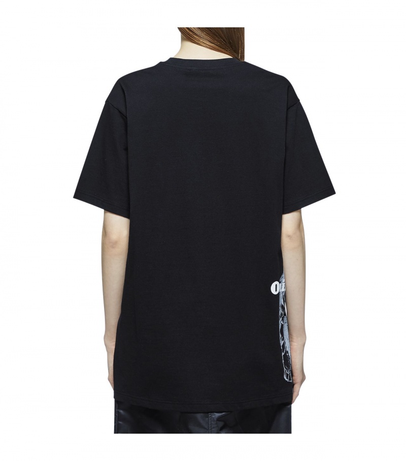 Black / Grey Onitsuka Tiger T Shirts | 17680-XYBN